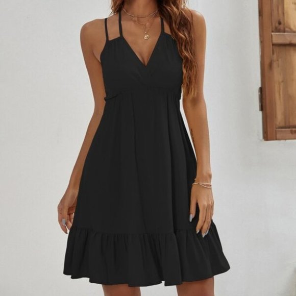 . Dresses & Skirts - BLACK RUFFLED HEM SUNDRESS